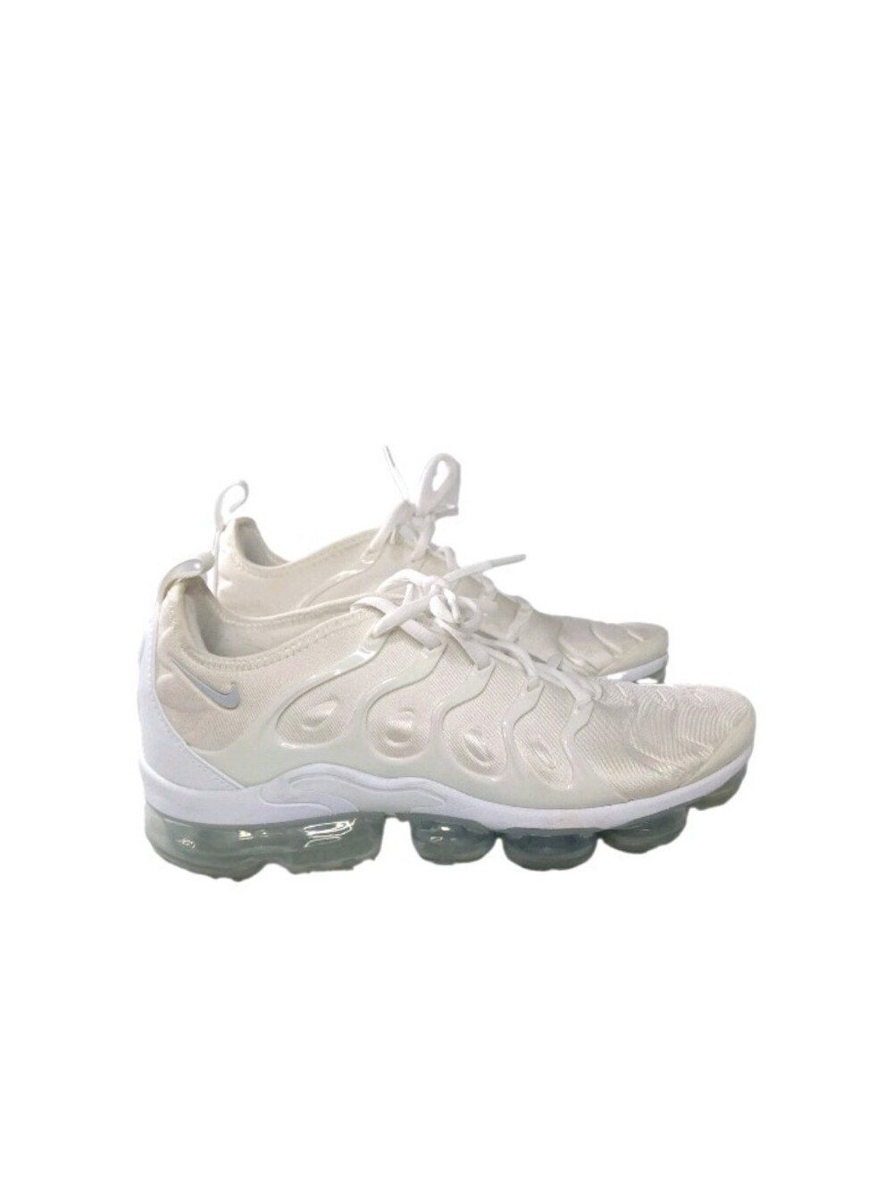 Nike Air Vapormax Plus Shoes Men's Size 10 Sneakers White-Pure Platinum